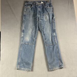 Key Pants Mens 36X34 Blue Double Knee Straight Fit Outdoor Carpenter Workwear